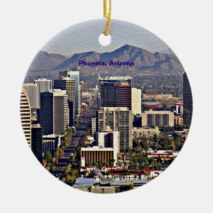 Blick auf die Innenstadt von Phoenix, Arizona Keramikornament