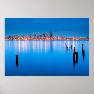 Blick auf die Innenstadt von Seattle Poster