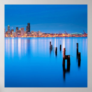 Blick auf die Innenstadt von Seattle Poster