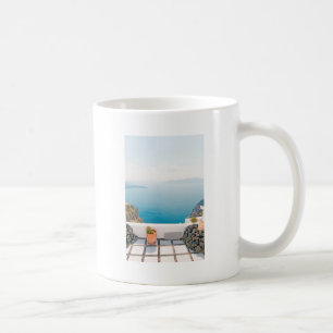 Blick auf die Insel Santorin Tasse