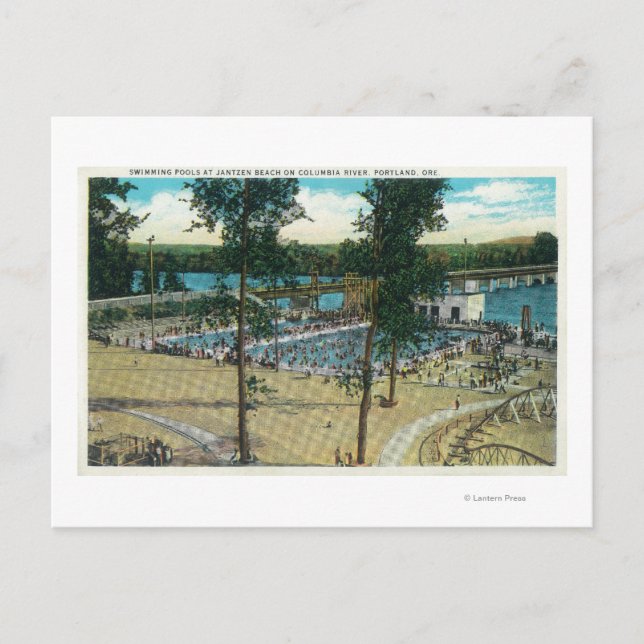 Blick auf die Jantzen Beach Pools Postkarte (Vorderseite)