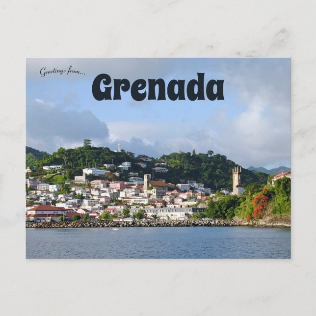 Blick auf die Küste von Grenada Postkarte (Vorderseite)