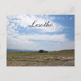 Blick auf die Landschaft von Lesotho Postkarte