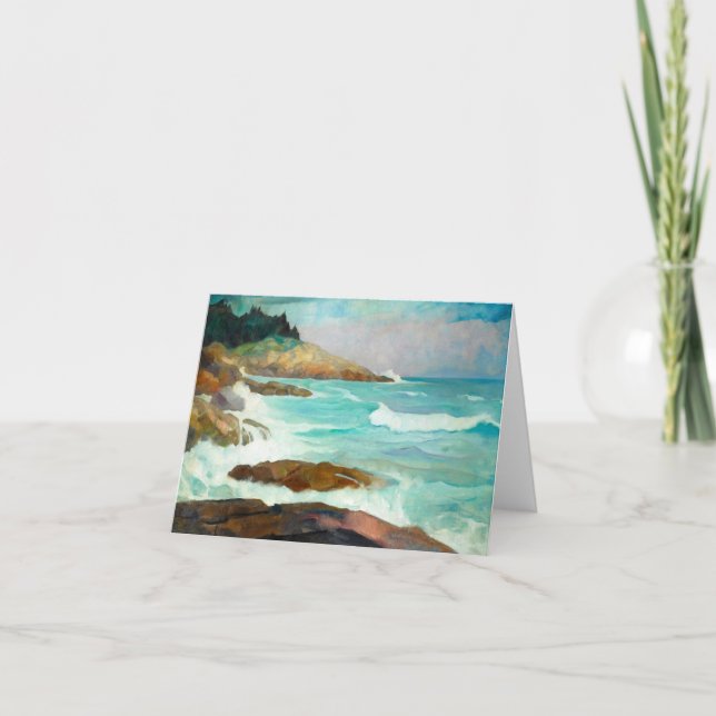 Blick auf die Maine Coast von Newell Convers Wyeth Dankeskarte (Vorderseite)