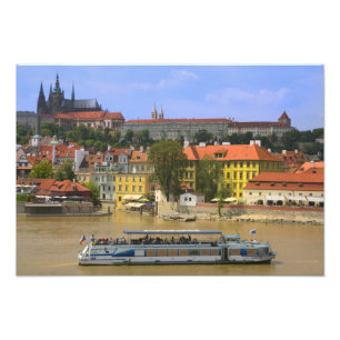 Blick auf die Prager Burg und die Stadt an der Mol Fotodruck