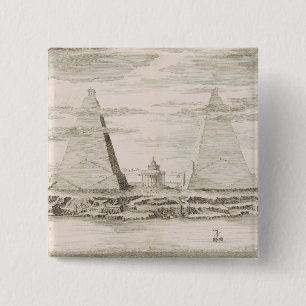 Blick auf die Pyramiden in der Nähe des Grabes der Button