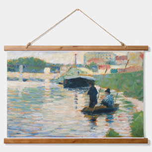 Blick auf die Seine von Georges Seurat (ca. 1882–1 Wandteppich Mit Holzrahmen