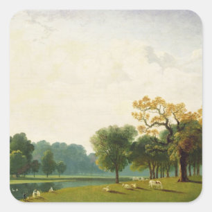 Blick auf die Serpentine, 1815 (Öl auf Leinwand) Quadratischer Aufkleber