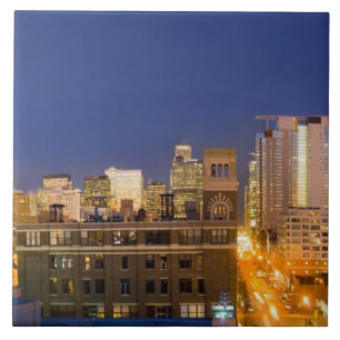 Blick auf die Skyline von Chicago, Illinois, aus W Fliese