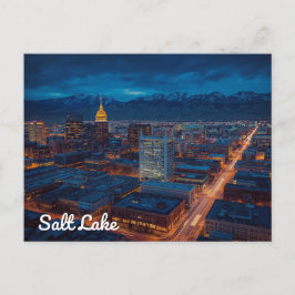 Blick auf die Skyline von Salt Lake City in den Be Postkarte