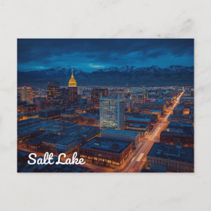 Blick auf die Skyline von Salt Lake City in den Be Postkarte