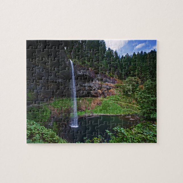 Blick auf die South Falls in Silver Falls Staat Pa Puzzle (Horizontal)