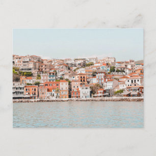 Blick auf die Stadt Parga vom Meer, Griechenland Postkarte