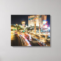 Blick auf die Straße Las Vegas Nevada im Abend