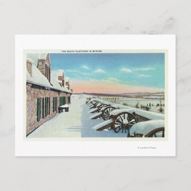 Blick auf die Südplattform im Winter Postkarte (Vorderseite)