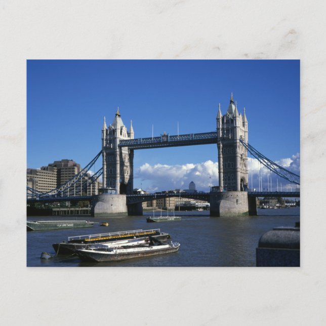 Blick auf die Tower Bridge in den 90er Jahren Postkarte (Vorderseite)