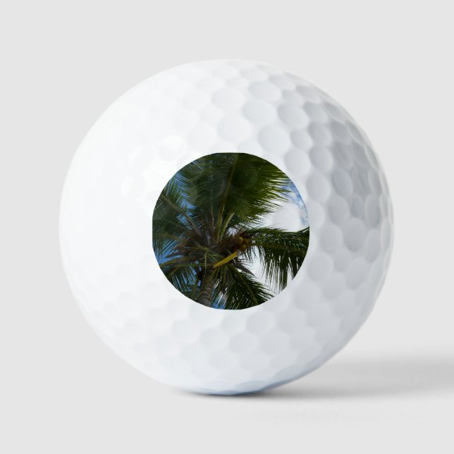 Blick auf die tropische Natur der Kokospalme Golfball (Vorderseite)