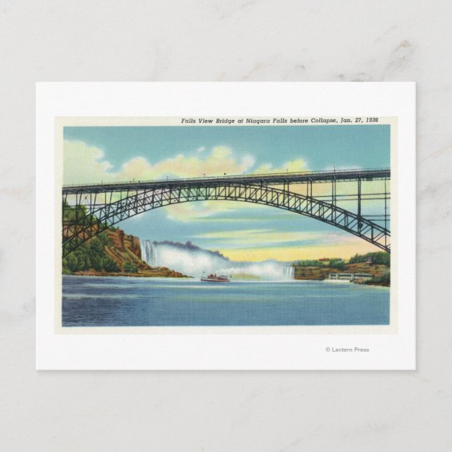 Blick auf die Wasserfallbrücke vor dem Zusammenbru Postkarte (Vorderseite)