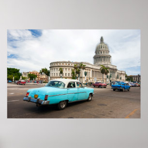 Blick auf ein Gebäude des Kapitols in Havanna, Kub Poster