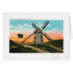 Blick auf eine alte Windmühle