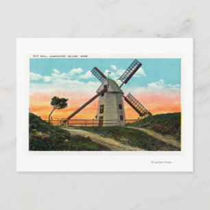 Blick auf eine alte Windmühle Postkarte