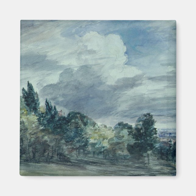 Blick auf eine weite Landschaft, mit Bäumen im Vor Magnet (Vorne)