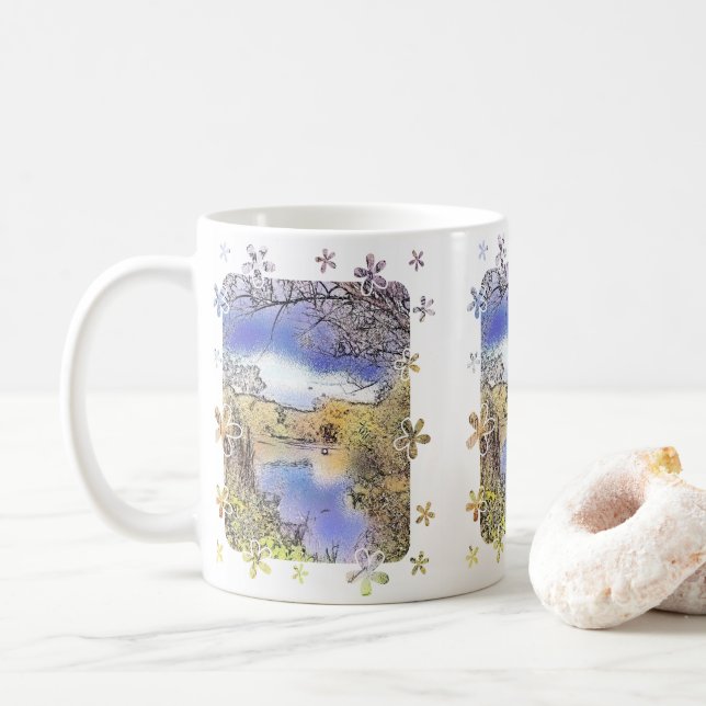BLICK AUF ENGLAND KAFFEETASSE (Mit Donut)