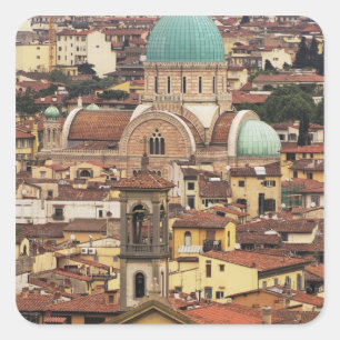 Blick auf Florenz, Italien vom Piazza Quadratischer Aufkleber
