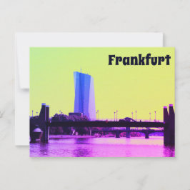 Blick auf Frankfurt & Pink Sky Postkarte