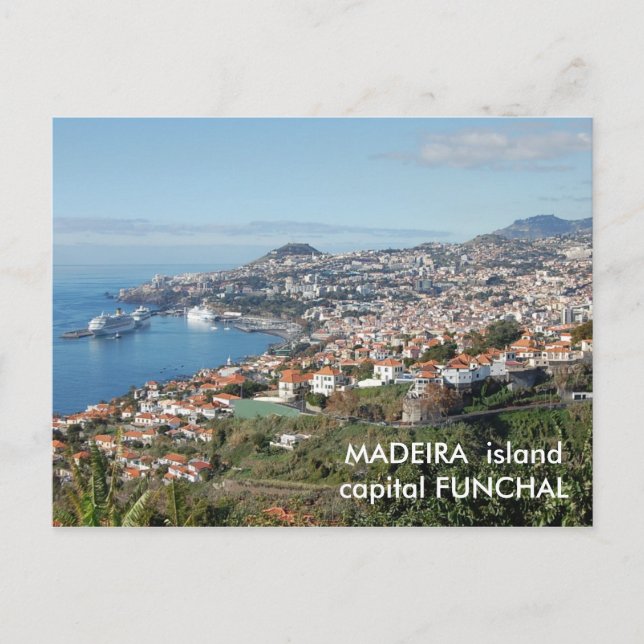 Blick auf Funchal, Insel Madeira Postkarte (Vorderseite)