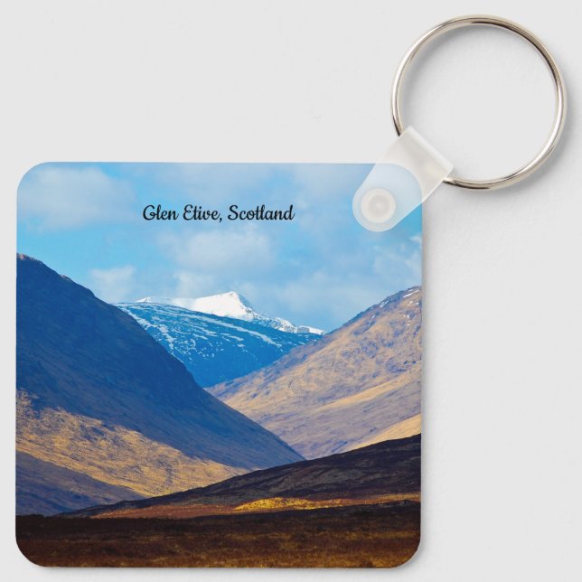 Blick auf Glen Etive, Scotland Keyring Schlüsselanhänger (Rückseite)