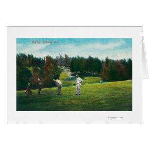 Blick auf Golfer Über Bereit zum SwingOakland, CA