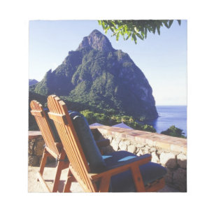 Blick auf Gros Piton vom Stonefield Estate Villa Notizblock