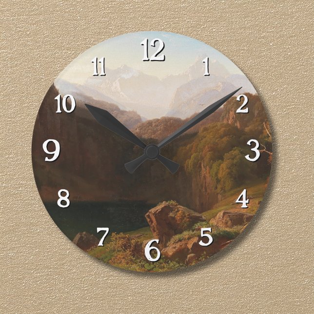 Blick auf Großglockner von Kals Runde Wanduhr (Von Creator hochgeladen)