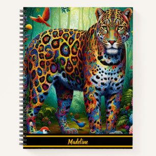 Blick auf Leopard: Tropische Majestät in Bewegung Notizbuch