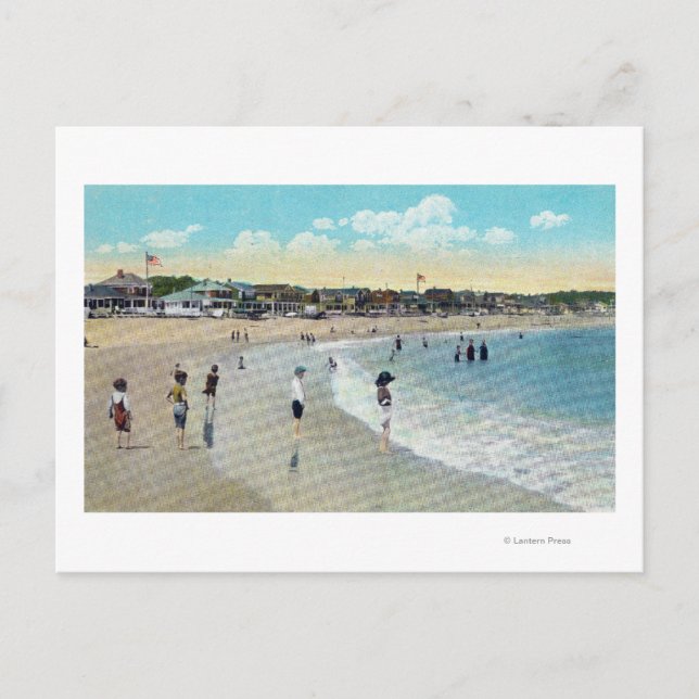 Blick auf Long Beach und Cape Ann Postkarte (Vorderseite)