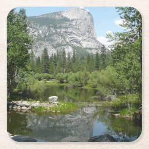 Blick auf Mirror Lake im Yosemite National Park Rechteckiger Pappuntersetzer