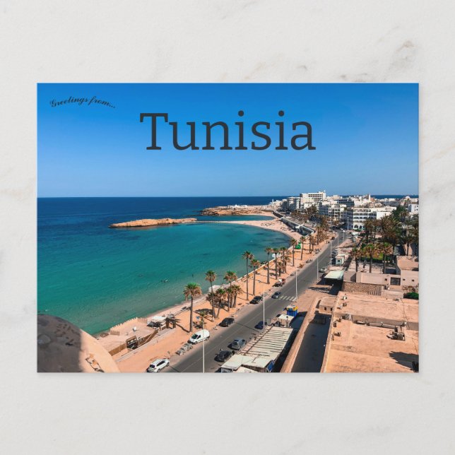 Blick auf Monastir Tunesien Postkarte (Vorderseite)