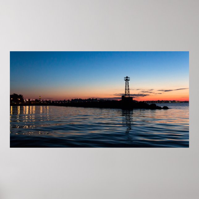 Blick auf Montevideo bei Morgengrauen, Uruguay Poster (Vorne)
