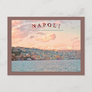 BLICK AUF NEAPEL/NEAPOLIS, ITALIEN SONNENUNTERGANG POSTKARTE