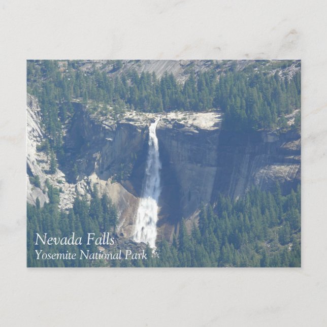 Blick auf Nevada Falls von Glacier Point, CA Postkarte (Vorderseite)