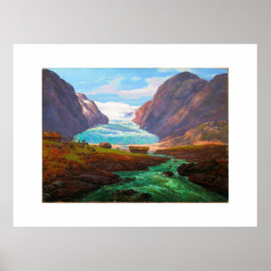 Blick auf Nigardsbreen in Jostedalen 1847 J.C.C. D Poster