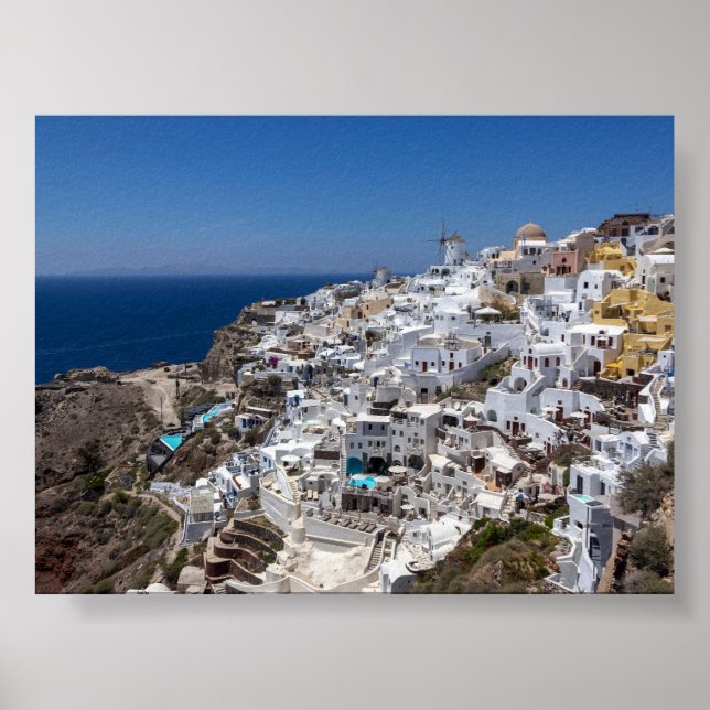 Blick auf Oia Santorin Poster (Vorne)