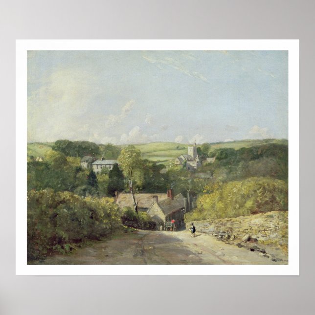 Blick auf Osmington Village mit Kirche und Vi Poster (Vorne)