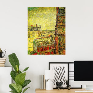 Blick auf Paris aus Vincents Zimmer von Vincent va Poster