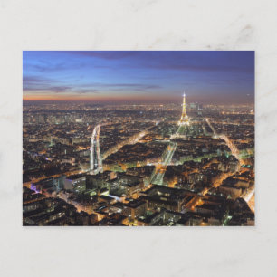 Blick auf Paris bei Nacht Postkarte