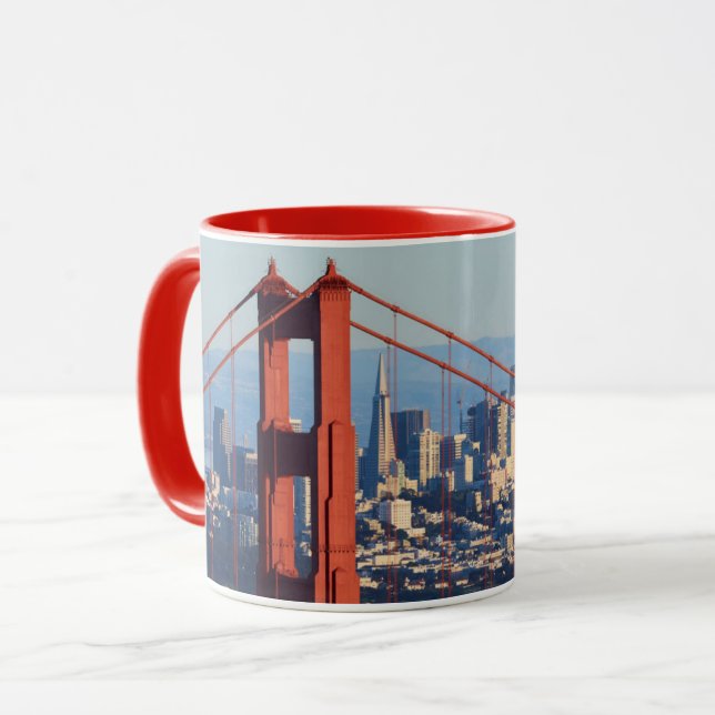 Blick auf San Francisco durch die Golden Gate Brid Tasse (Vorderseite Links)
