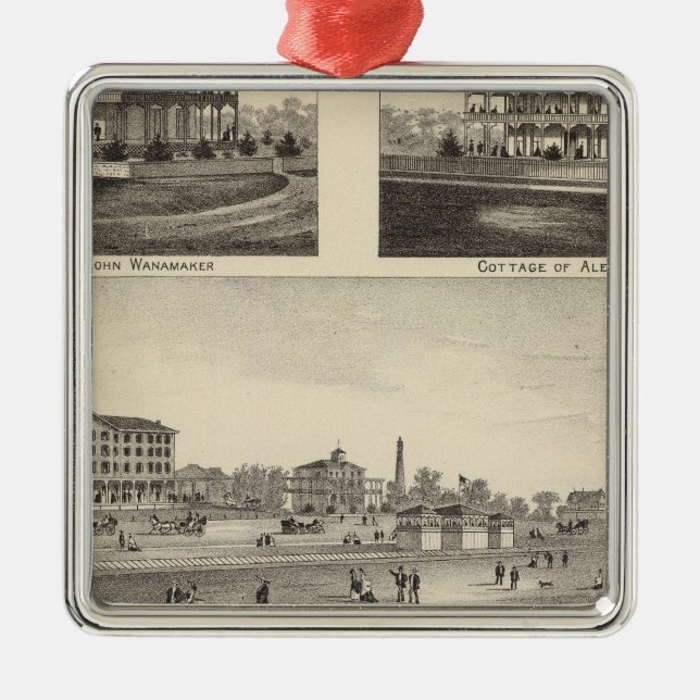 Blick auf Sea Grove, Cape May Point Silbernes Ornament (Vorne)