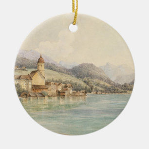Blick auf St. Wolfgang am Wolfgangsee Carl Lafite Keramik Ornament