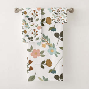 Blick auf stickige Wildblumen Badhandtuch Set